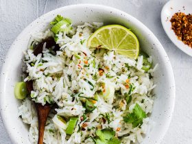 Lime and cilantro steamed rice