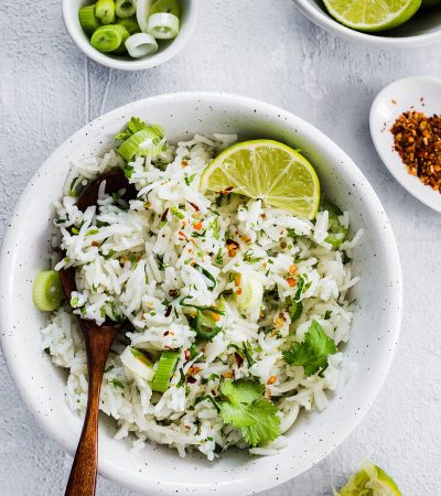 Lime and cilantro steamed rice