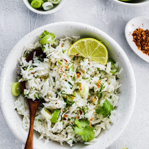 Lime and cilantro steamed rice